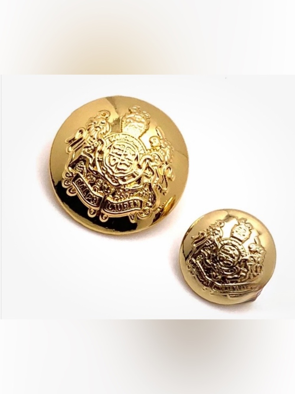 BRAND NEW Ralph Lauren Coat of Arms Set of 2 Gold Buttons